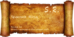 Spacsek Rita névjegykártya