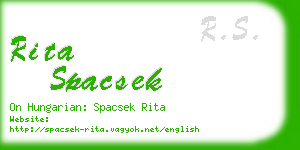 rita spacsek business card